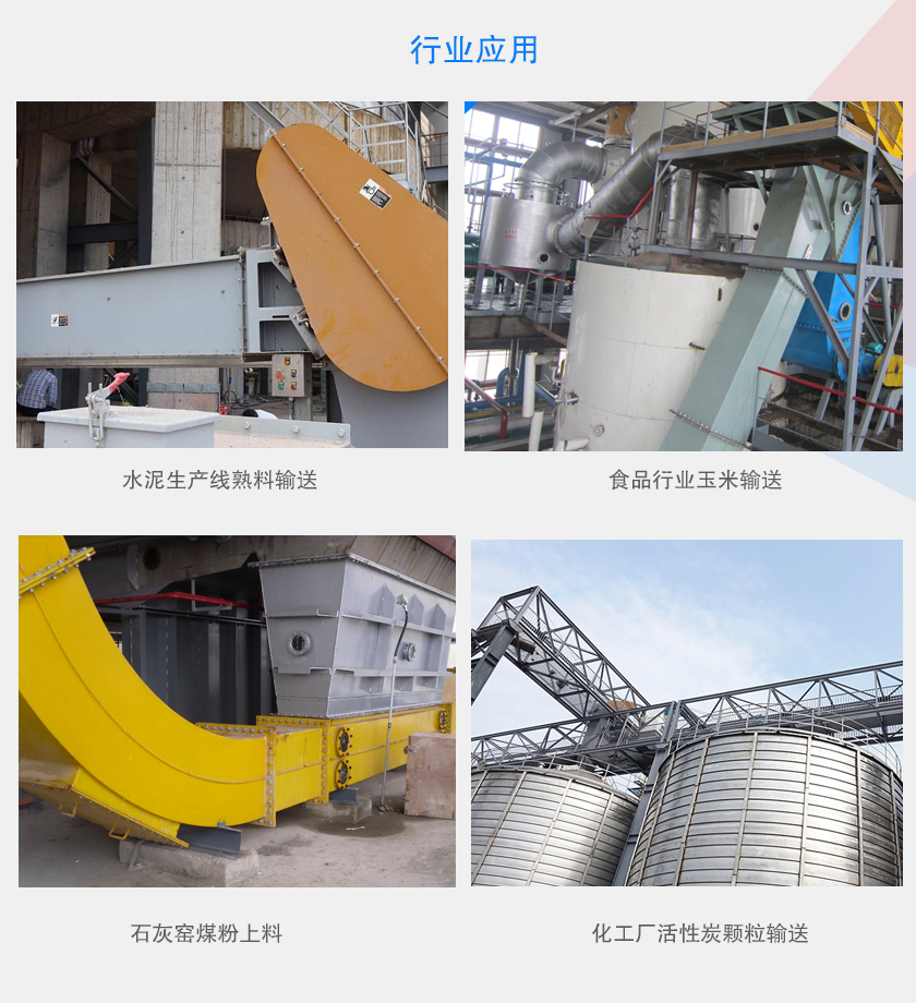 可以水平、傾斜或垂直布置，主要用于水泥、食品、化工、煤炭等行業(yè)